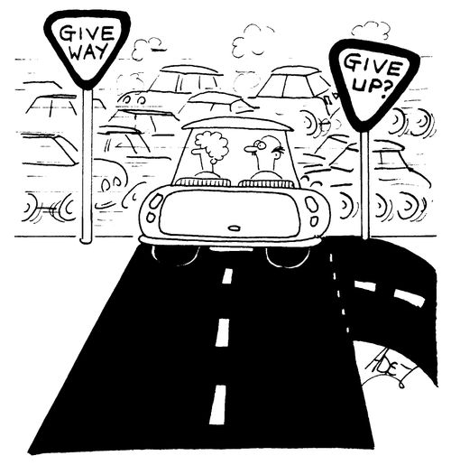 'Give way'  'Give up'