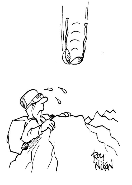 Bra falling from the sky.