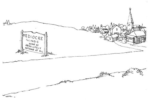 Welcome signs 'Mediocre, Illinois, home of absolutely nothing at all'