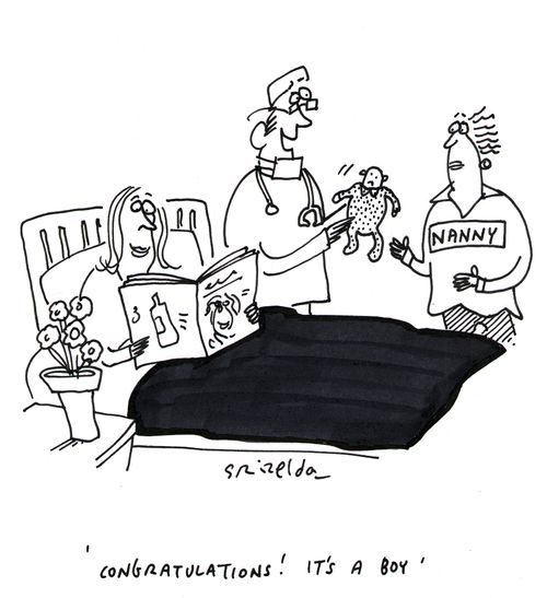 'Nanny being congratulated on arrival of new baby'
