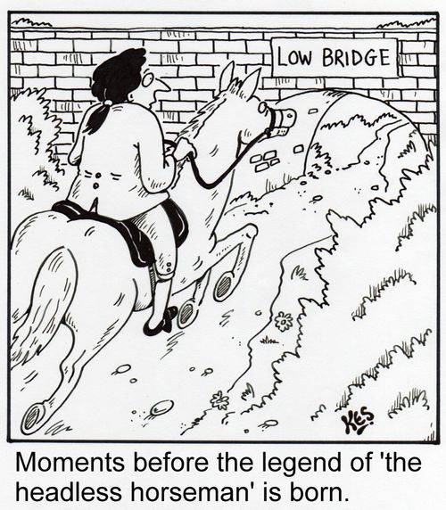 Moments before the legend of 'the headless horseman' is born.
