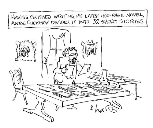 Having finished writing his latest 400-page novel, Anton Chekhov divides it into 32 short stories,