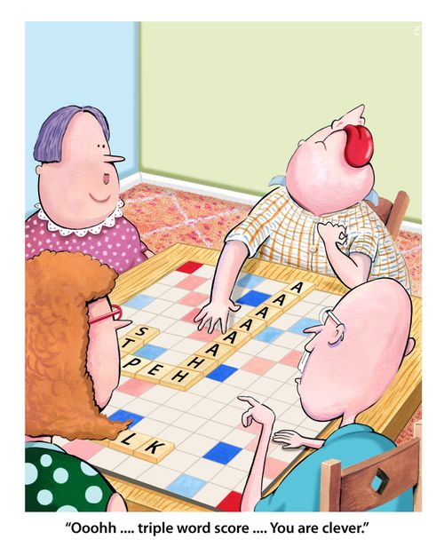 Scrabble player spells out aaaaaahh as he has heart attack.