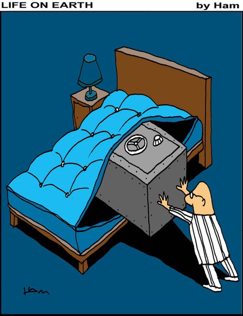 Safe under mattress.