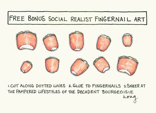 Free Bonus Social Realist Fingernail Art