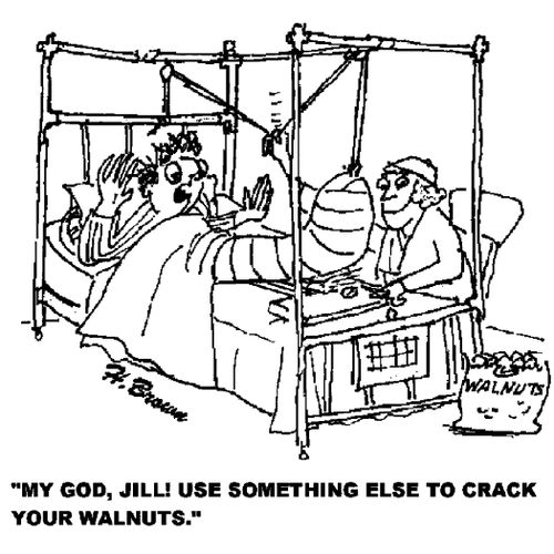 'My God, Jill! Use something else to crack your walnuts.'