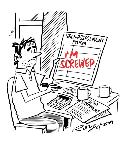 Man's self-assessment form says: 'I'm screwed.'