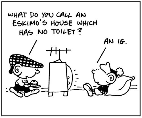 'What do you call an eskimo's house which has no toilet?'
