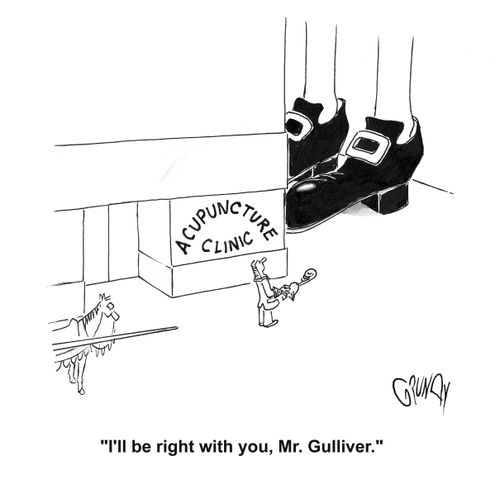 'I'll be right with you Mr. Gulliver.'