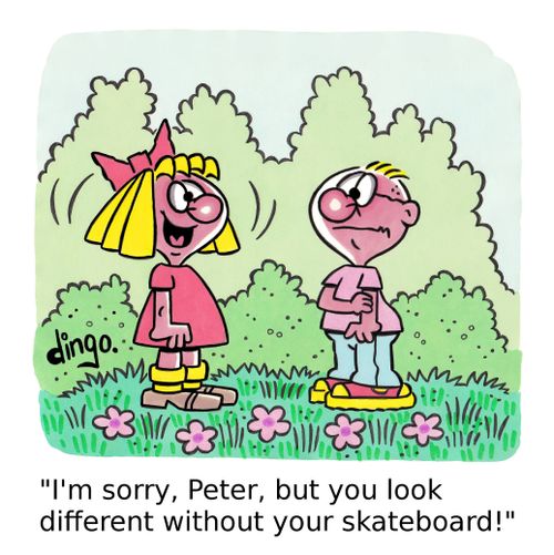 'I'm sorry, Peter, but you look different without your skateboard!'