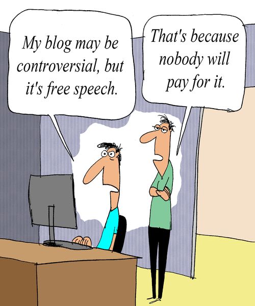 'My blog may be controversial but it's free speech.'