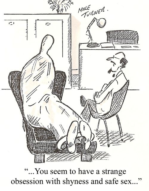 '. . . You seem to have a strange obsession with shyness and safe sex. . .'