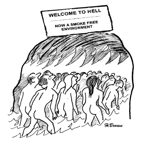 Welcome to Hell - Now a smoke free environment.