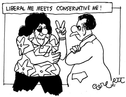 Liberal me meets conservative me!