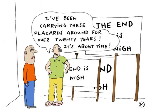 'I've been carrying these placards around for over twenty years! It's about time!'