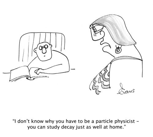 'I don't know why you have to be a particle physicist - you can study decay just as well at home.'
