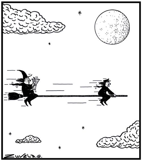 A Witch's broom as a Limo.