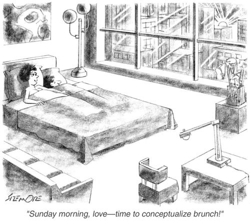 'Sunday morning, love - time to conceptualize brunch!'