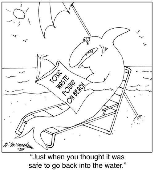 'Toxic Waste Found on Beach.'