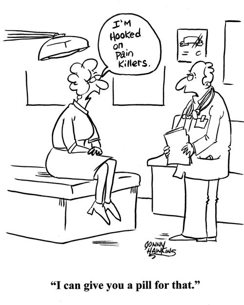 Doctor to patient saying she's hooked on painkillers: 'I can give you a pill for that.'