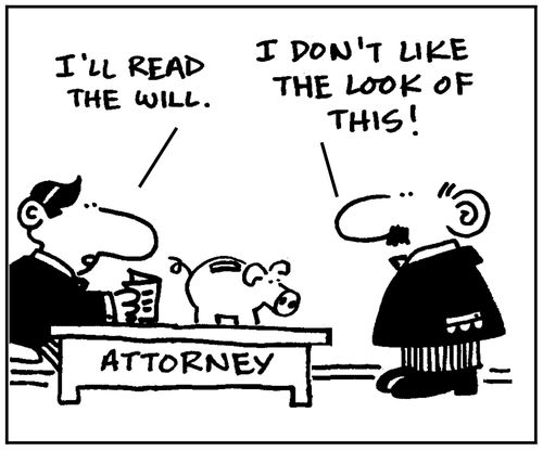 'I'll read the will.' - 'I don't like the look of this.'