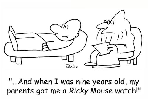 '...And when I was nine years old, my parents got me a RICKY Mouse watch!'