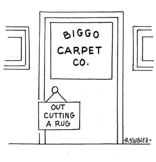 Biggo Carpet Co.: 'Out cutting a rug'