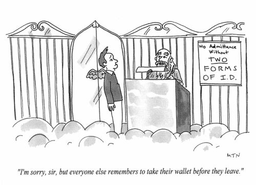 I.D. required for admission to Heaven