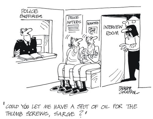 'Could you let me have a spot of oil for the thumb screws, sarge?'