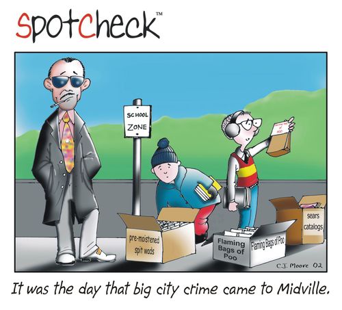 Spotcheck: Big city crime comes to Midville.