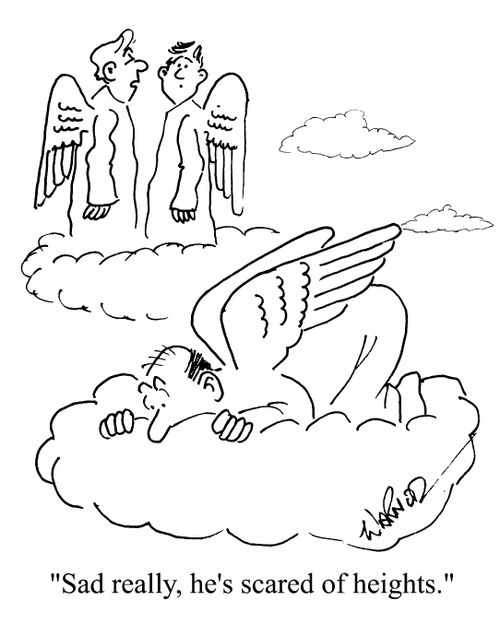 "Sad really. He's scared of heights."