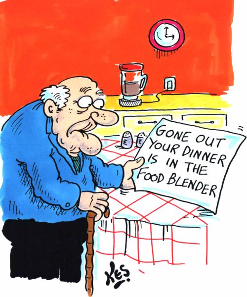 'Gone out your dinner is in the food blender'