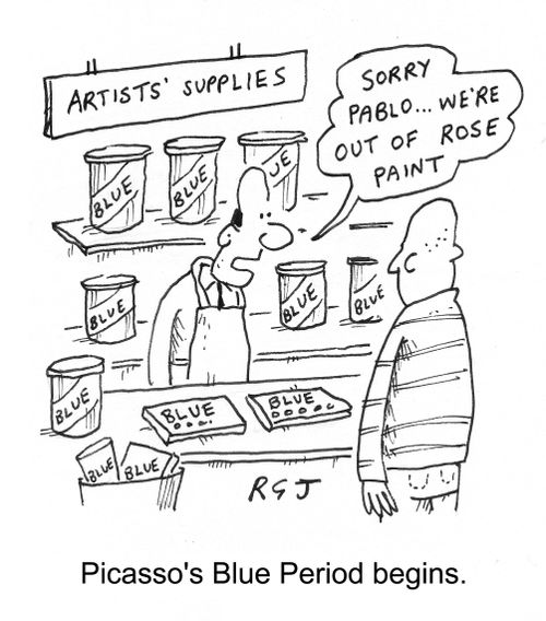 'Picasso's Blue Period begins.'
