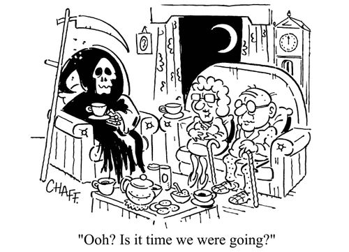 'Ooh? Is it time we were going?'