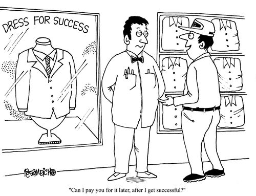 Dress for Success suit shop: 'Can I pay you for it later, after I get successful?'