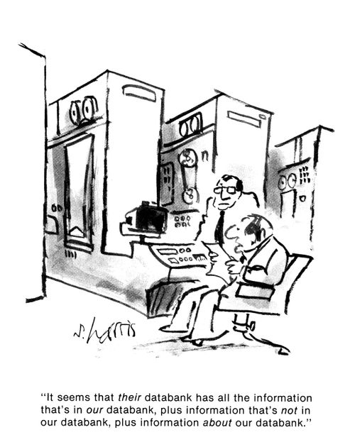 'It seems that their databank has all the information that's in our databank, plus information that's not in our databank, plus information about our databank.'