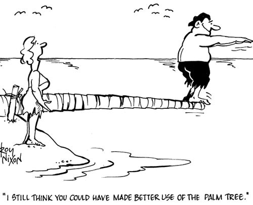 "I still think you could have made better use of the palm tree."