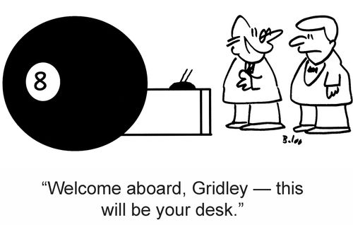 'Welcome aboard, Gridley ? this will be your desk.'