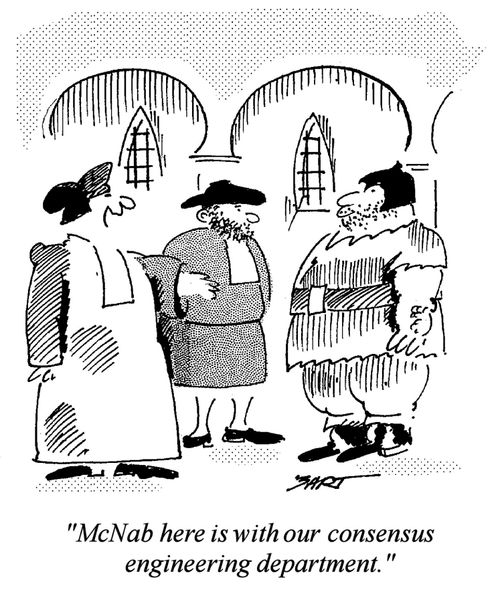 "McNab here is with our consensus engineering department."