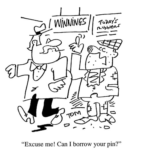 'Excuse me, can I borrow your pin?'