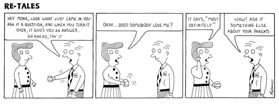 'Does somebody love me?...It says 'most definitely!' - ''Wow! Ask if something else about your parents.'