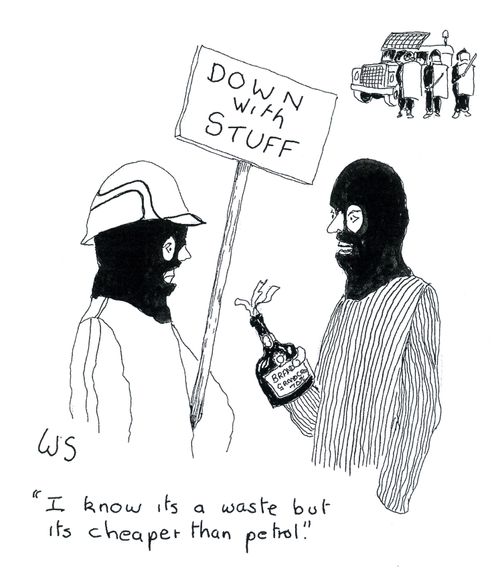 'I know it's a waste but it's cheaper than petrol.'