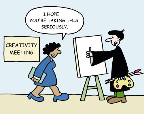 'Creative meeting. I hope you're taking this seriously.'