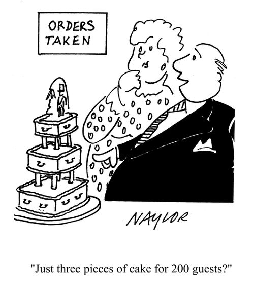 'Just three pieces of cake for 200 guests?'