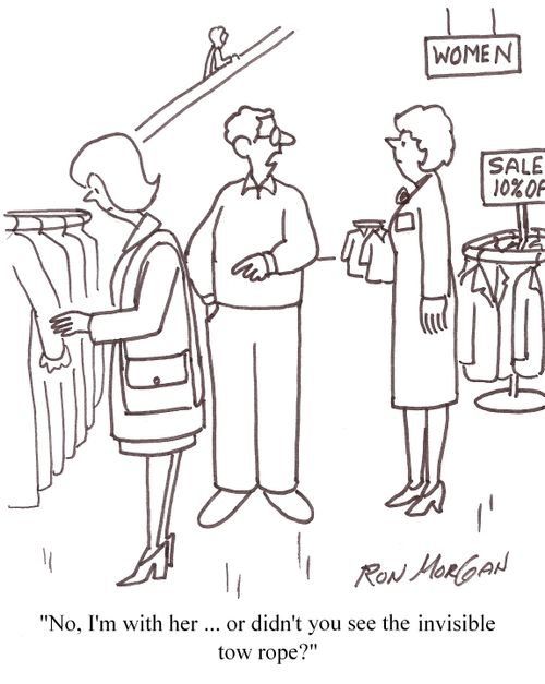 'No, I'm with her ... or didn't you see the invisible tow rope?'