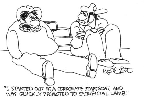corporate scapegoat to sacrifical lamb