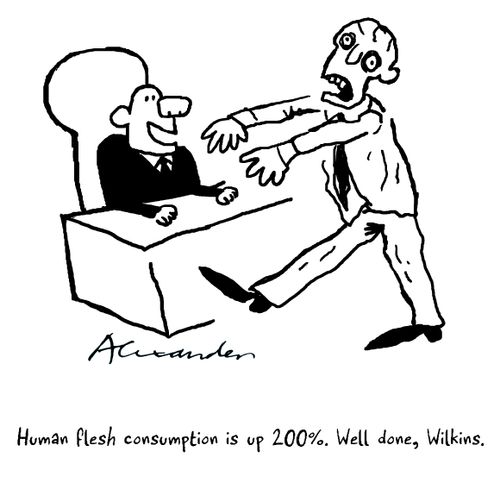 Human flesh consumption up 200%. Well done, Wilkins.