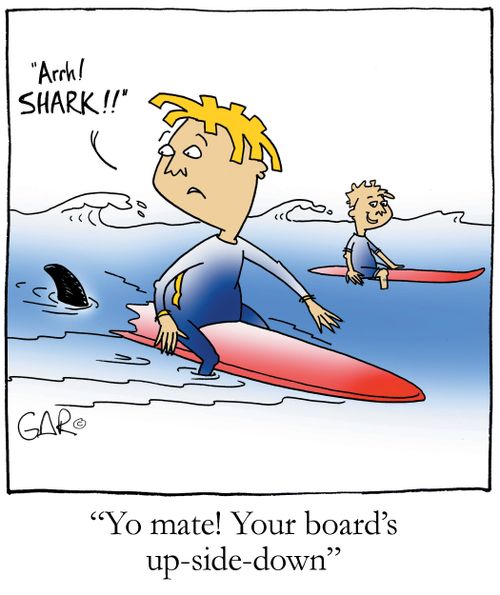 Yo mate, your board's up-side-down.