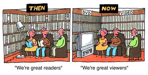 Then and now: great readers are now great viewers.