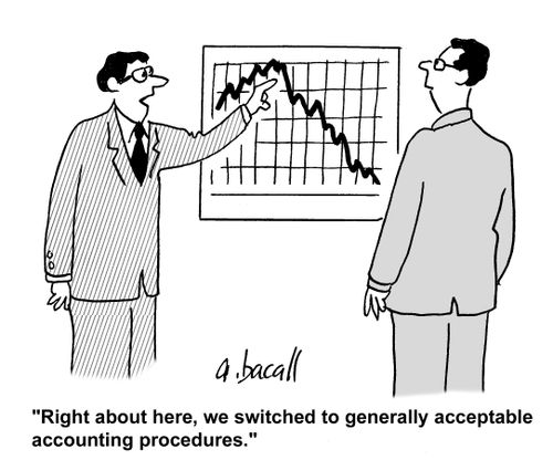 'Right about here, we switched to generally acceptable accounting procedures.'
